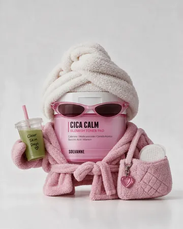 Krem CICA CALM w ręczniku i okularach